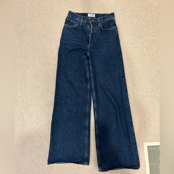 Agolde Dark Blue Flare Jeans - Picture 3 of 5